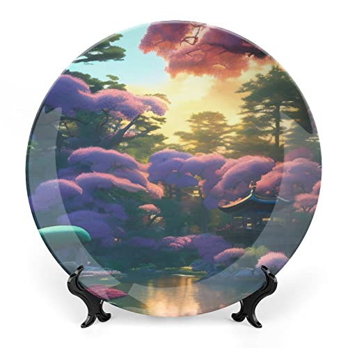 Summer Pink Tree Romantic Forest Painting
