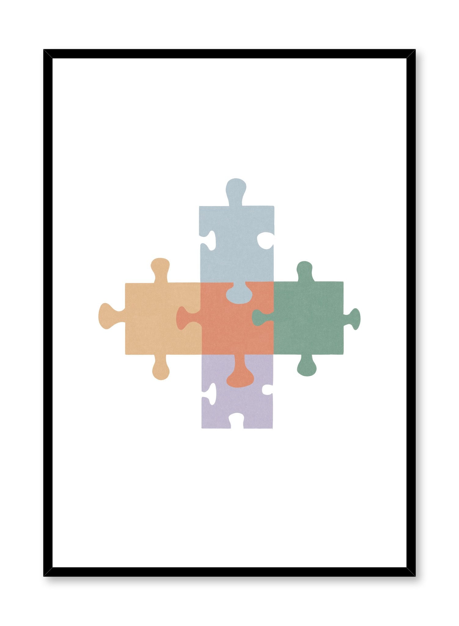Happy Puzzle - Fun and Educational Poster for Kids - Perfect for Home, Classroom, and Playroom Decor