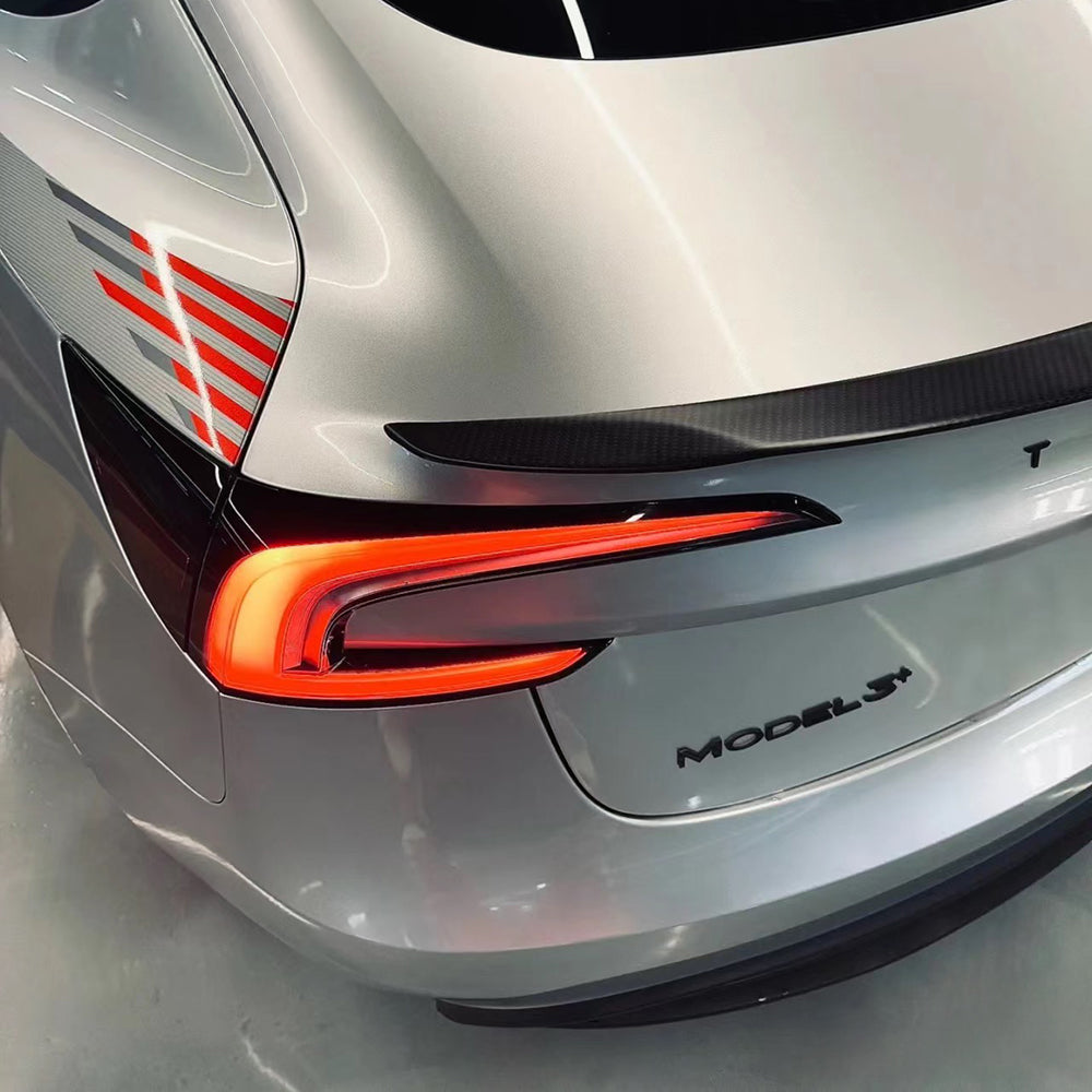 2024 Tesla Model 3 Real Carbon Fiber Rear Spoiler - High Performance Aerodynamic Upgrade for Speed & Style | Perfect for Racing, Car Shows & Daily Driving