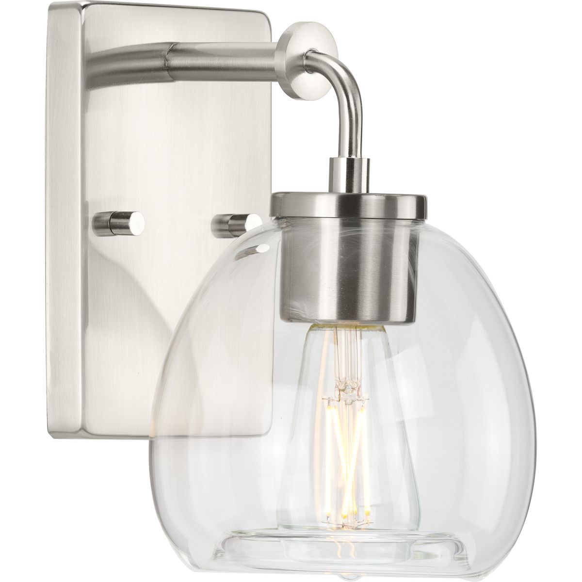 Caisson Collection 1-Light Clear Glass Bathroom Vanity Light - Perfect for Modern Bathroom & Powder Room Lighting