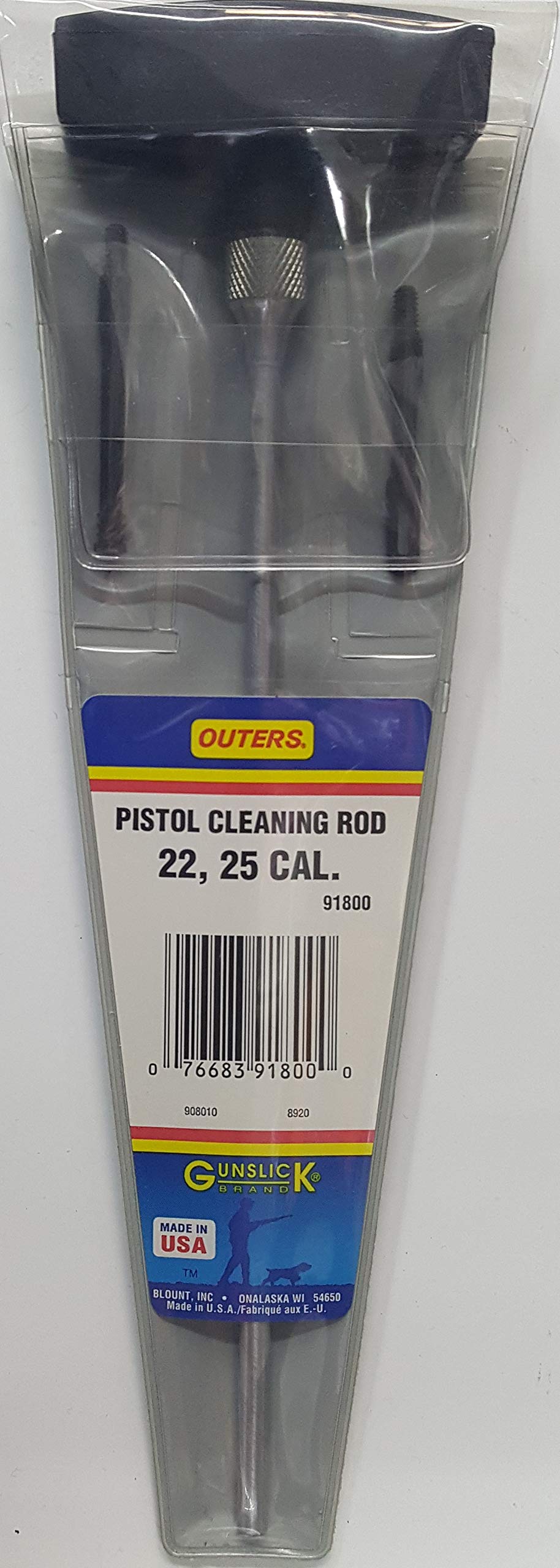 Outers .22-.25 Caliber Pistol Cleaning Rod - Aluminum Gun Cleaning Kit for Pistols | Perfect for Firearm Maintenance & Range Day Cleaning
