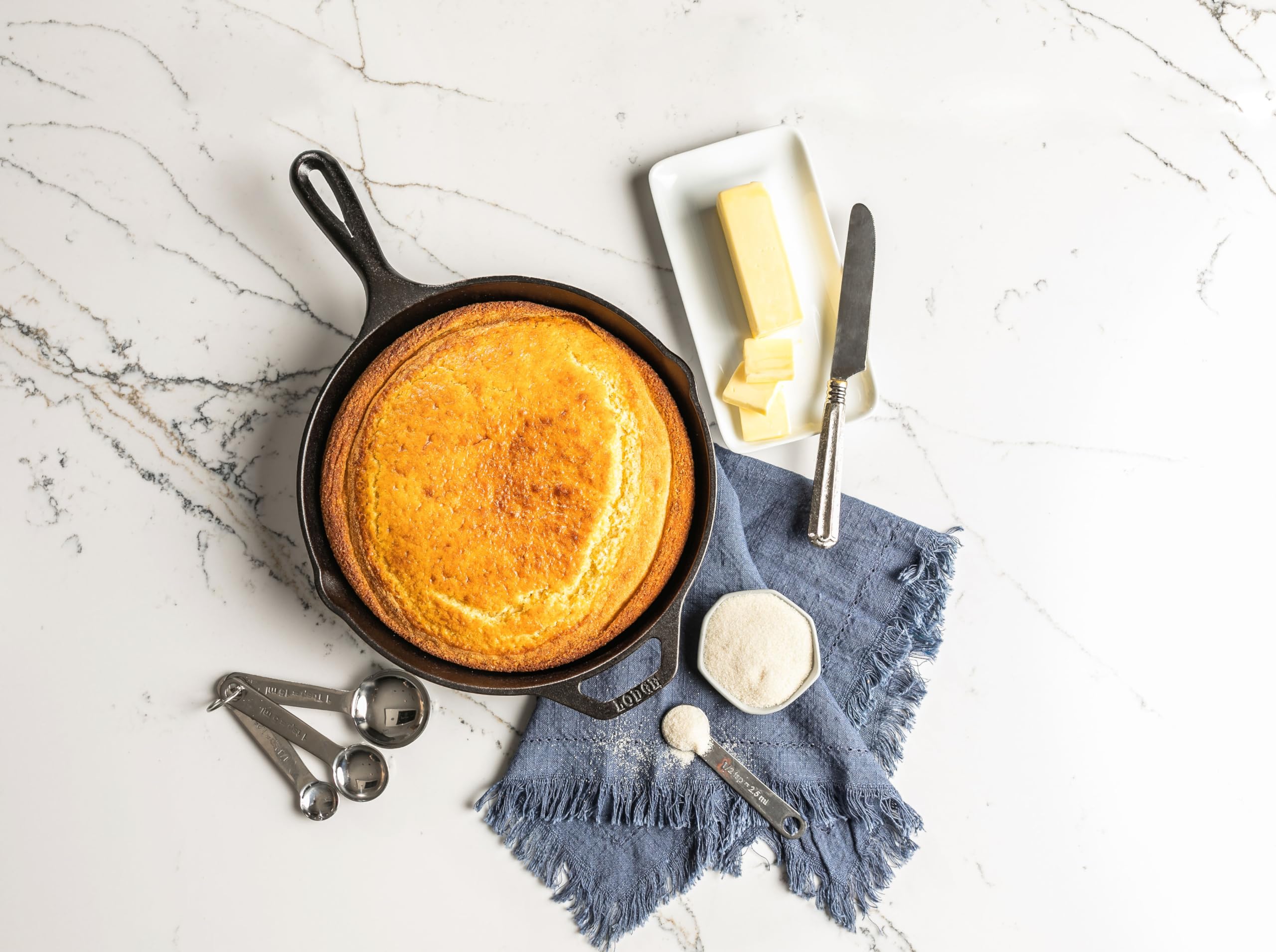 Lodge Cast Iron Skillet Cornbread Mix – Premium 16 oz (4 Pack) for Cast Iron Skillet, Wedge Pan, Cornstick Pan & Muffin Pan – Sweet Spot – Perfect for Baking, Camping & Southern-Style Cooking