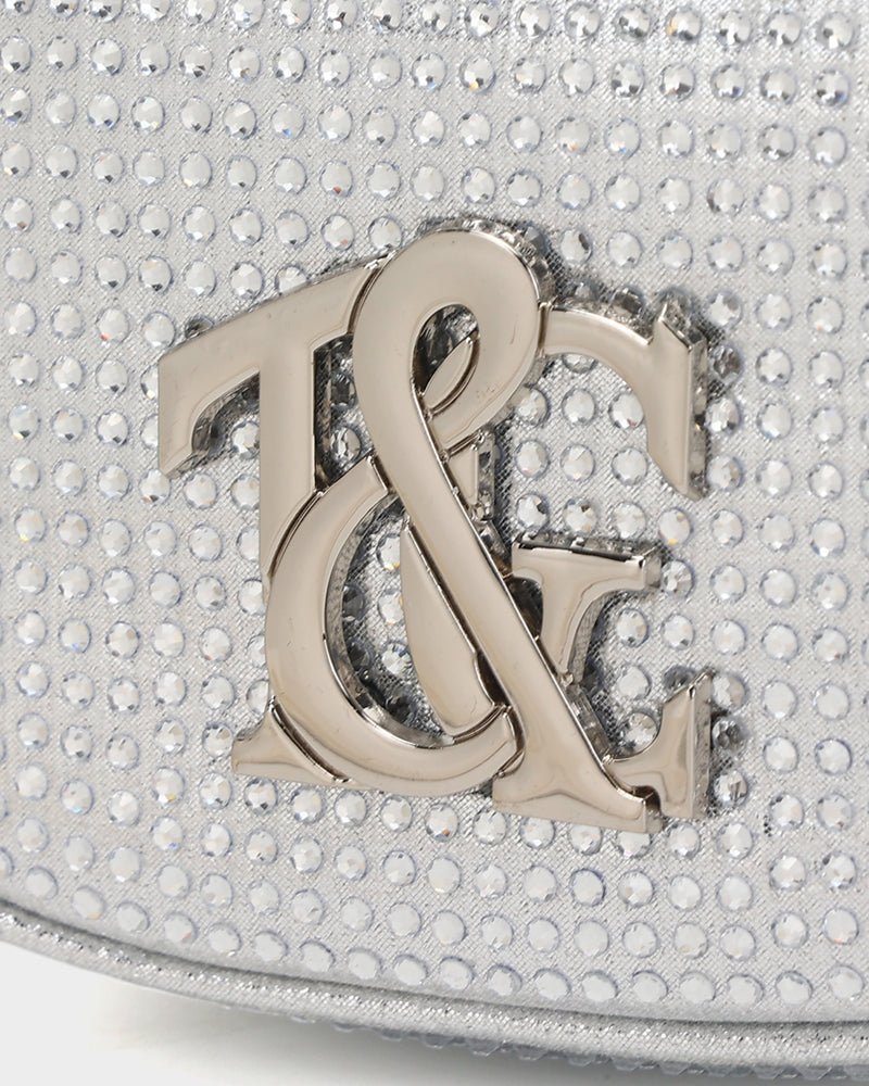 Stylish Silver Glam Crescent Purse for Women - Perfect for Evening Parties, Date Nights & Special Occasions