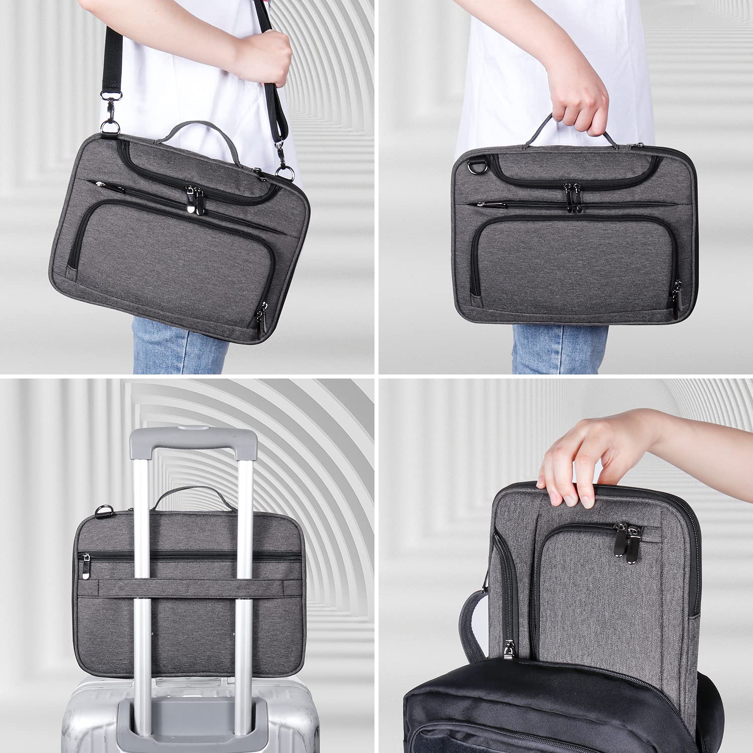 BERTASCHE 13.3 Inch Laptop Sleeve Bag for MacBook Air/Pro & Surface Pro 7/8/X - Padded Protective Case with Adjustable Strap & Charger Pocket - Perfect for Work, Travel & School