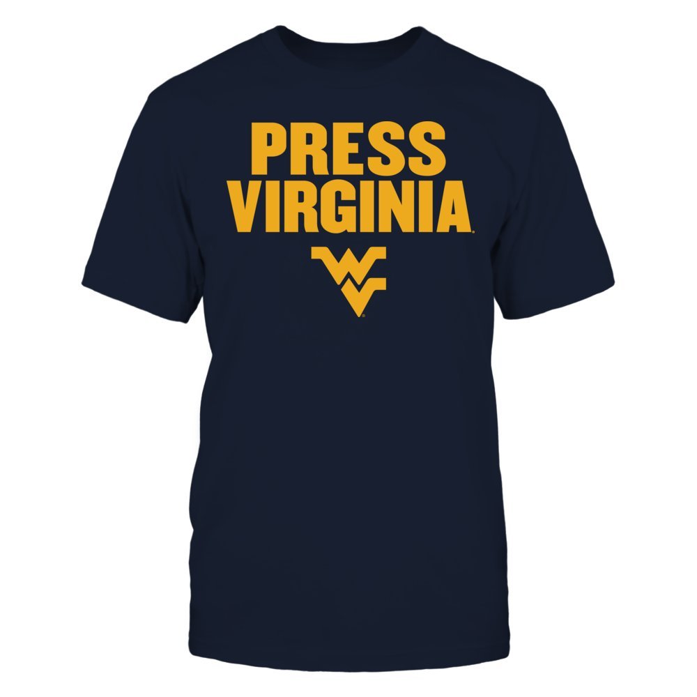 FanPrint West Virginia Mountaineers T-Shirt - Press Virginia - Officially Licensed NCAA Basketball Fan Apparel - Perfect for Game Day, Tailgating & College Spirit Wear