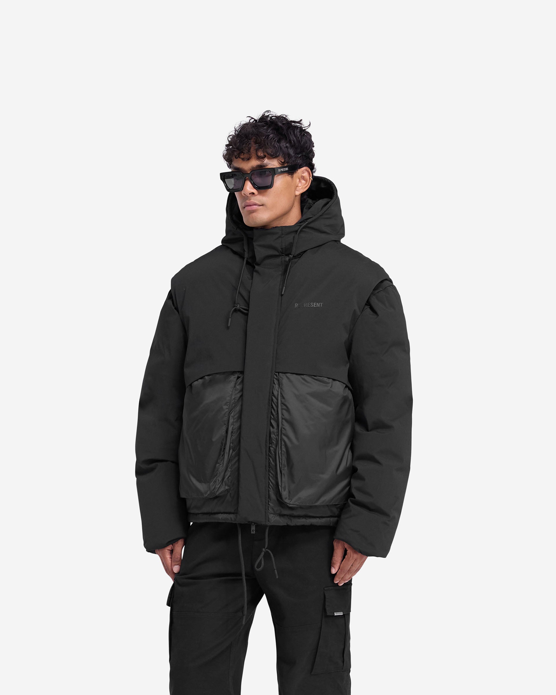 Layered Hooded Puffer Jacket for Women - Jet Black Winter Coat | Warm Insulated Outerwear for Cold Weather, Snow & Outdoor Activities