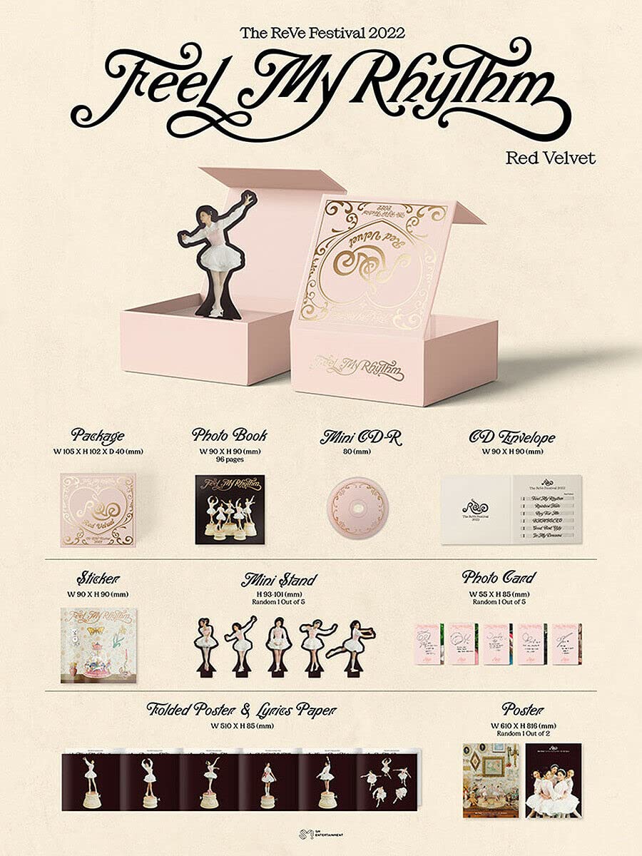 RED VELVET THE REVE FESTIVAL 2022 FEEL MY RHYTHM Album (Orgel Version) - Mini CD, Folded Poster, Photo Book, Stickers & Collectibles | K-Pop Music Gift for Fans | Perfect for Display, Collection and K-Pop Enthusiasts