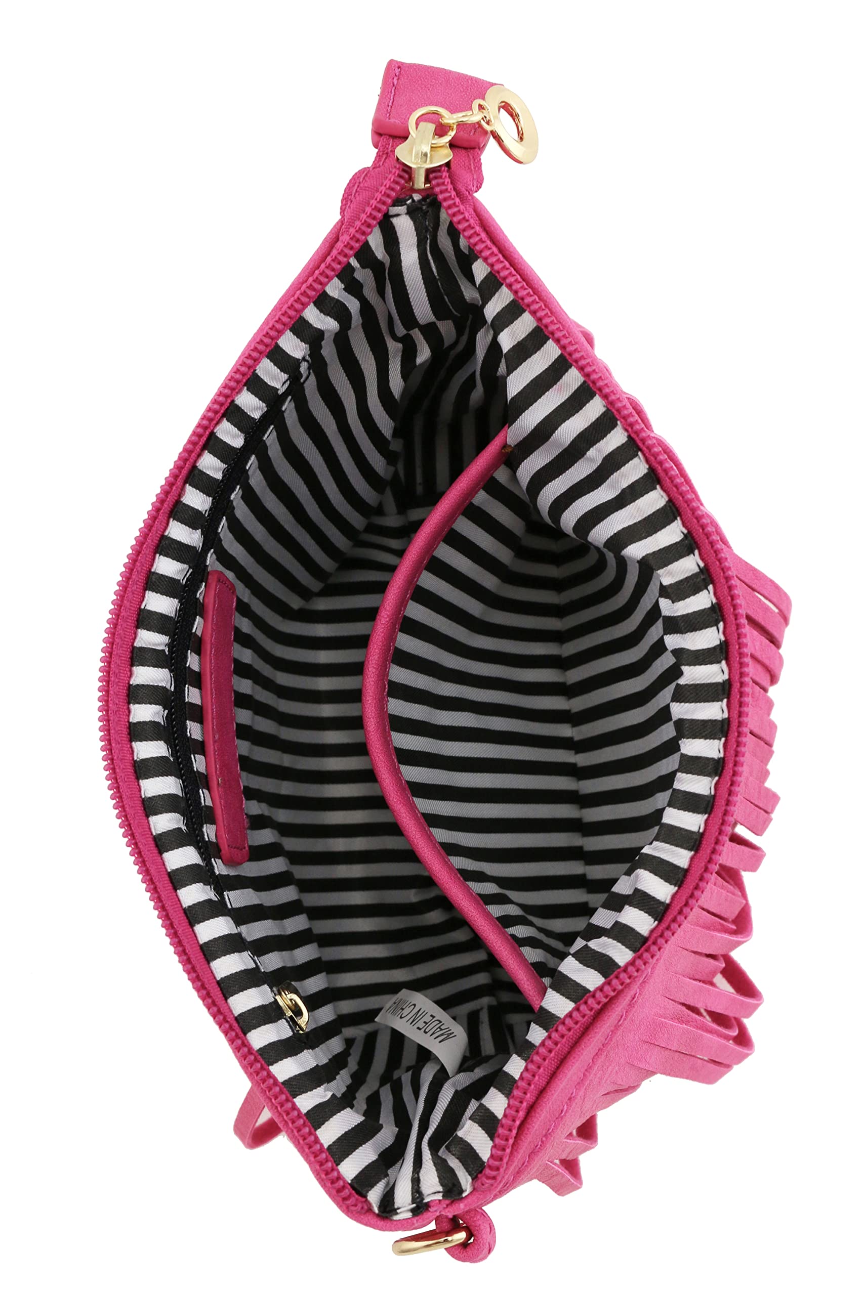 FashionPuzzle Small Fringe Crossbody Bag with Adjustable Wrist Strap - Stylish Boho Purse for Women, Perfect for Parties, Concerts & Everyday Use