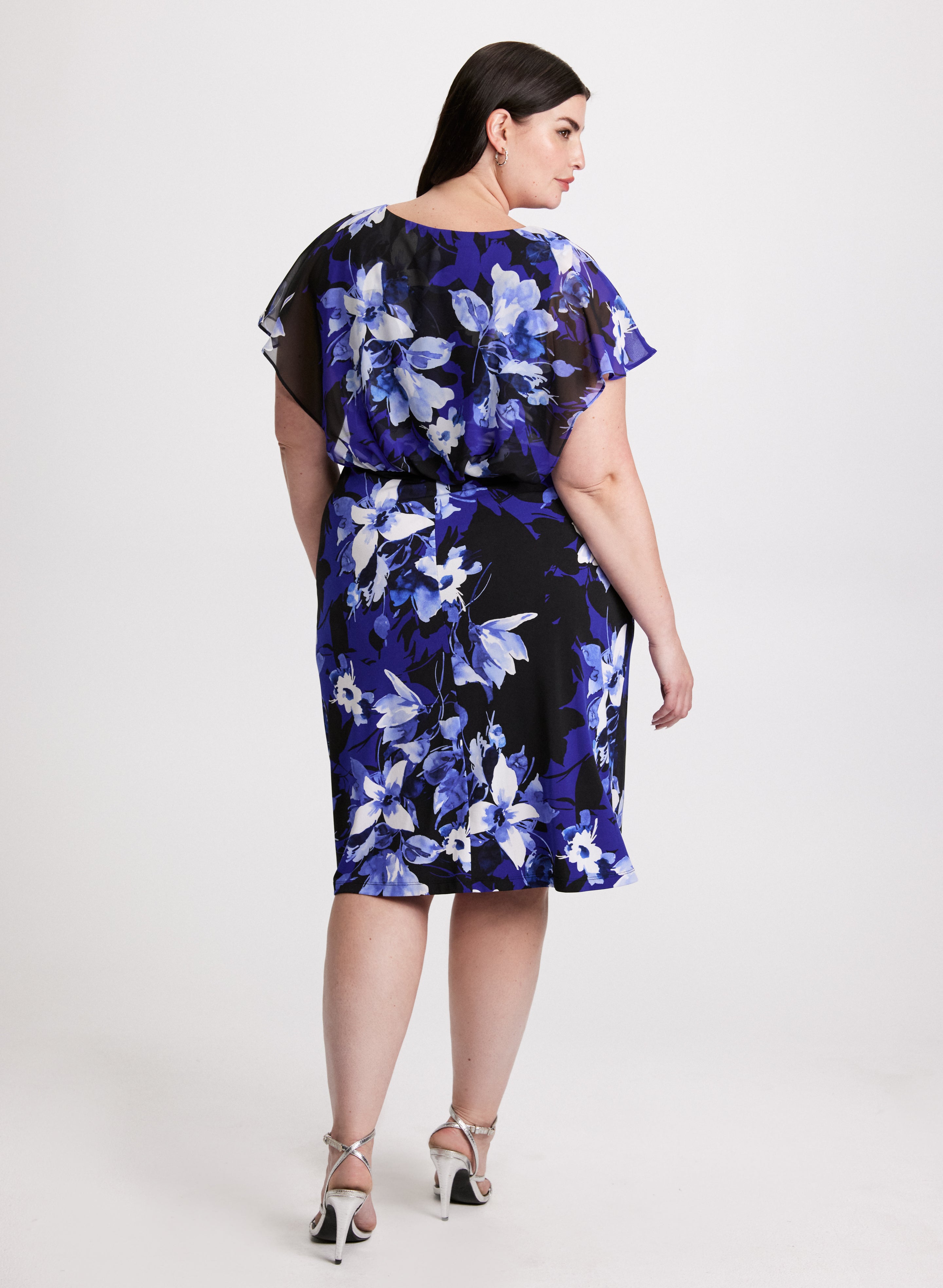 Floral Print Dress for Women - Summer Flowy Maxi Dress with V-Neck & Long Sleeves - Perfect for Beach Vacation, Garden Party & Date Night