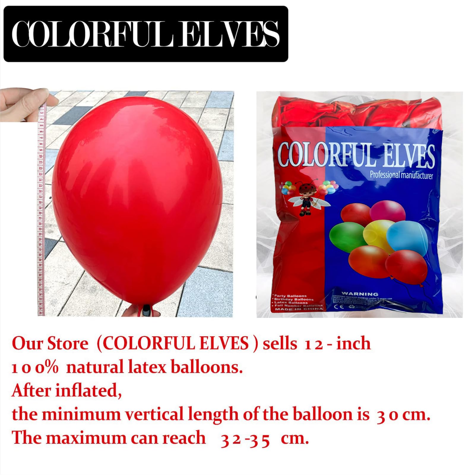 100pcs 12 Inch Red Latex Balloons for Party Decorations - Helium Ready, Birthday, Wedding, Baby Shower & Holiday Celebration Decor