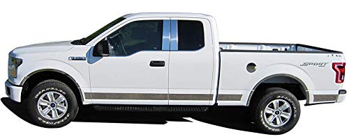BRIGHTT-QA563272 Stainless Steel Pillar Trim 4Pc Set for 2017-2020 Ford Super Duty - Durable Exterior Accessory for Truck Customization & Protection