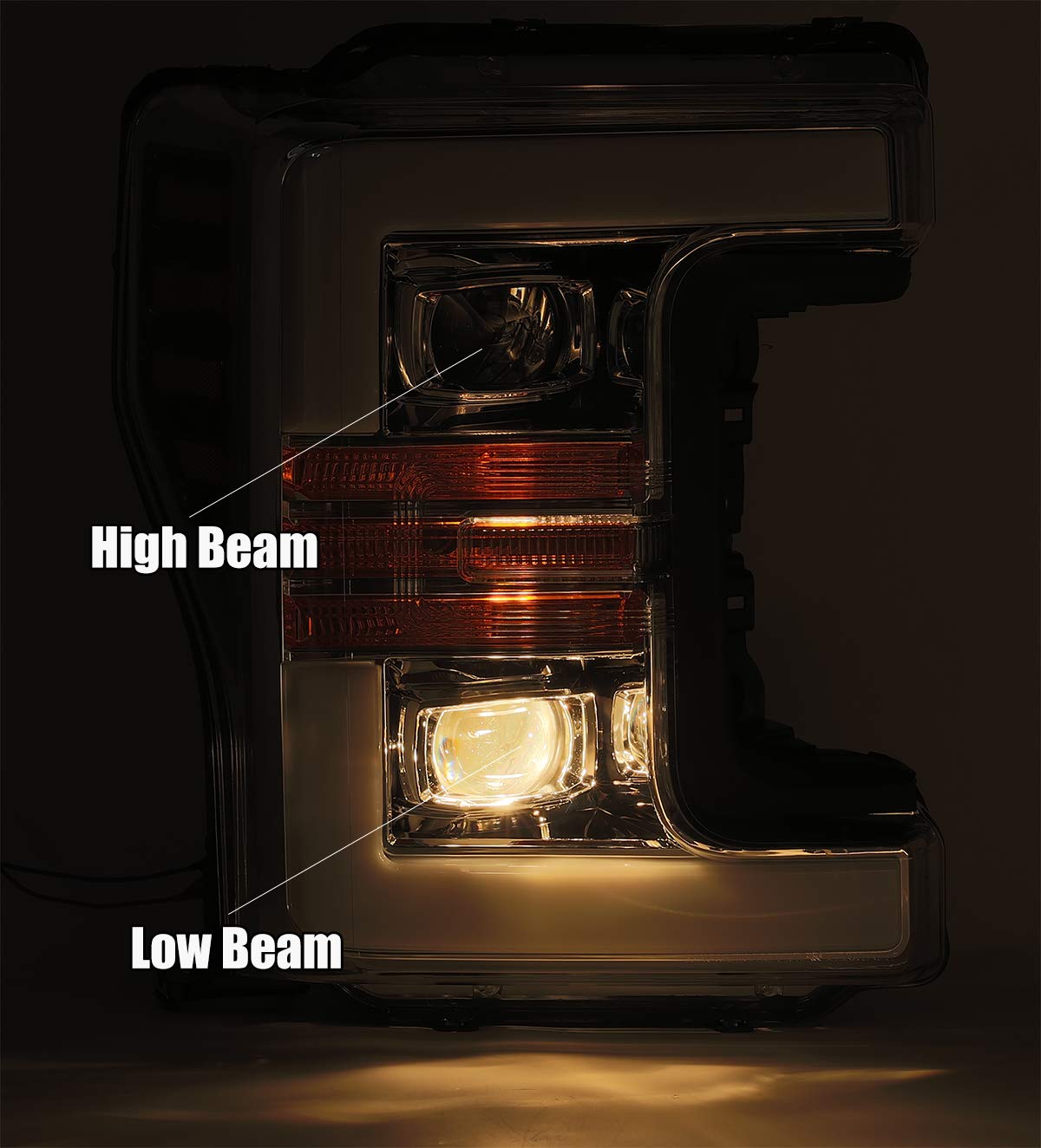 AlphaRex LED Headlights for F250-F550 Super Duty - Switchback DRL & Sequential Signals for Off-Road & Night Driving
