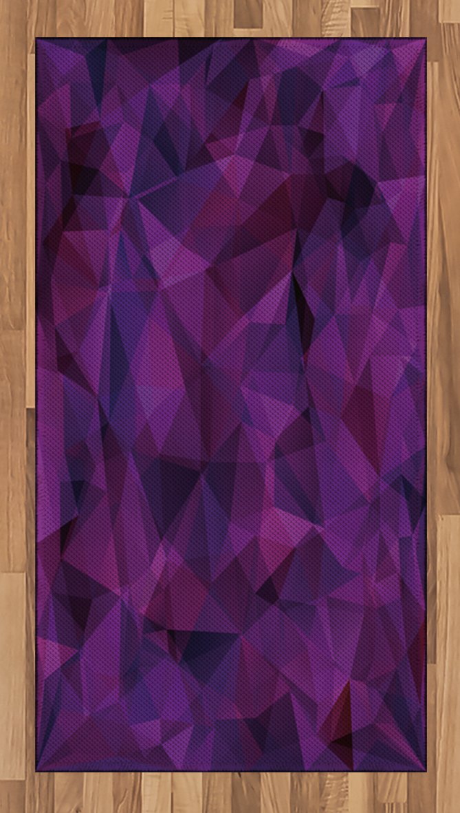 Ambesonne Indigo Area Rug - Broken Glass Inspired Geometric Triangle Abstract Design, Flat Woven Accent Rug for Living Room, Bedroom, Dining Room - 2'6