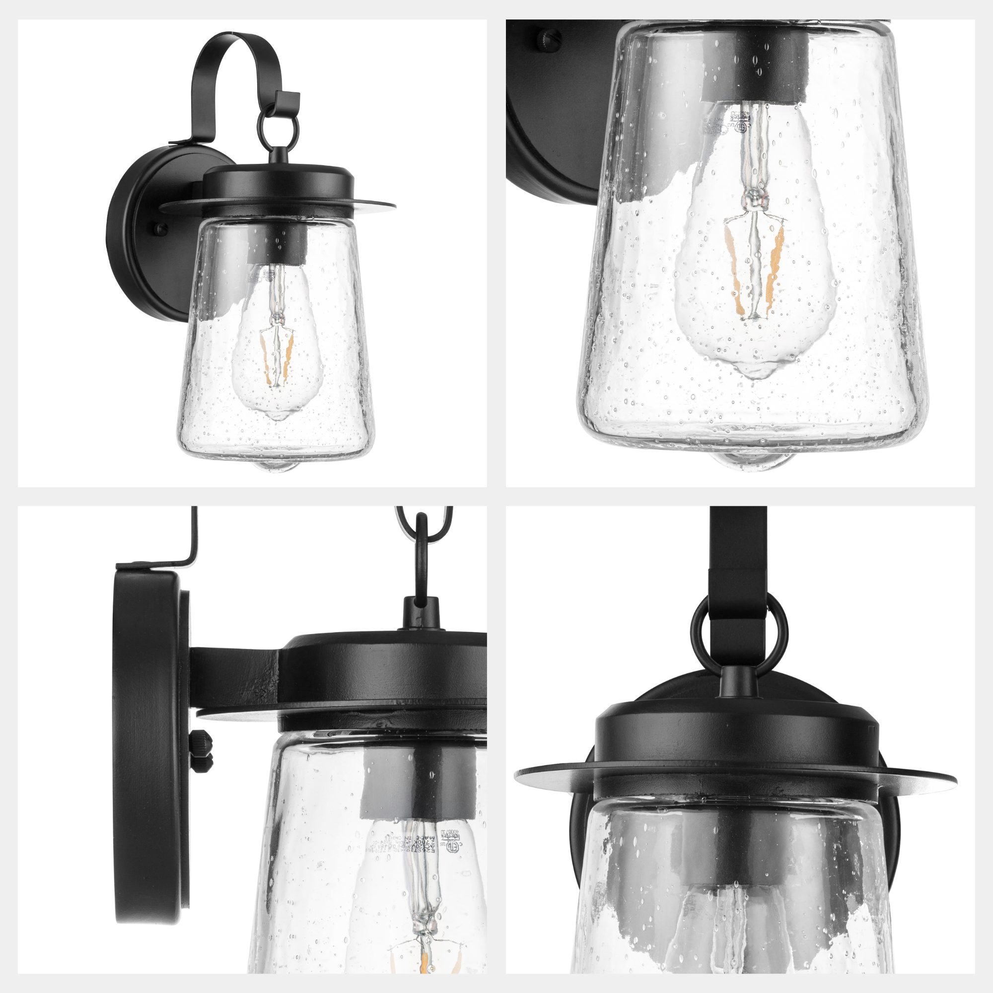 Ruttland Outdoor Wet Rated Coach Light Fixture - Matte Black Finish for Porch, Garage & Entryway Lighting