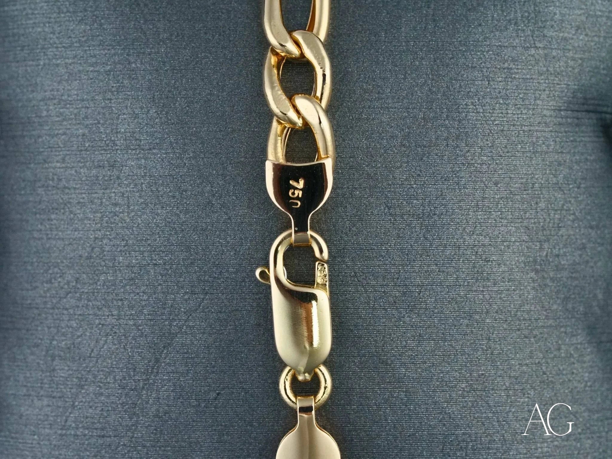 18K Gold Figaro Bracelet for Women - Timeless Love Jewelry Gift for Her - Perfect for Anniversaries, Birthdays & Special Occasions