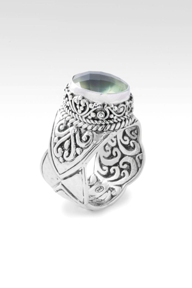 Prehnite Heaven and Earth Ring™ - Elegant Gemstone Jewelry for Women, Spiritual Healing & Meditation Accessory