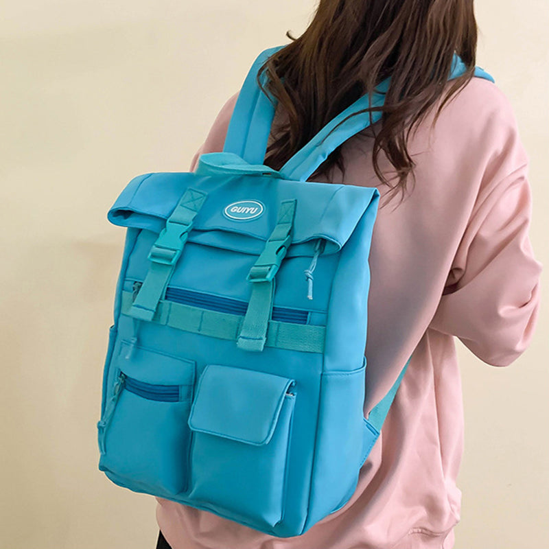 Stylish Women's Multi-Pocket Backpack with Buckle Design - Perfect for School, College & Travel | Durable Student Backpack for Everyday Use