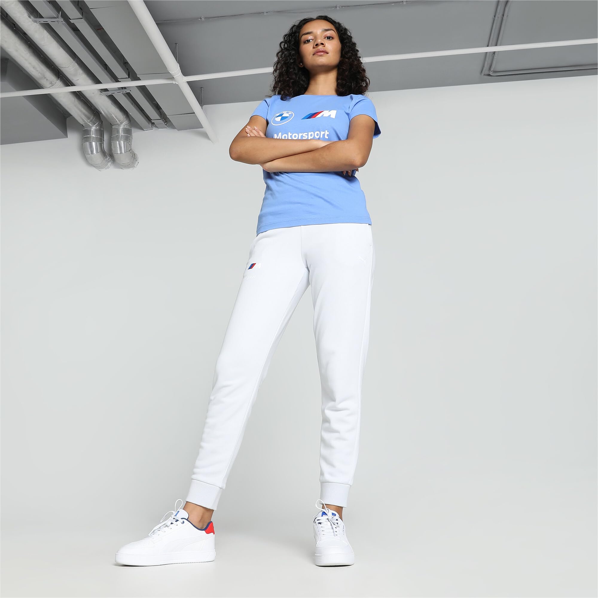PUMA Women's BMW M Motorsport Essentials Logo T-Shirt - Stylish & Comfortable Casual Wear for Sports, Gym & Everyday Outfits