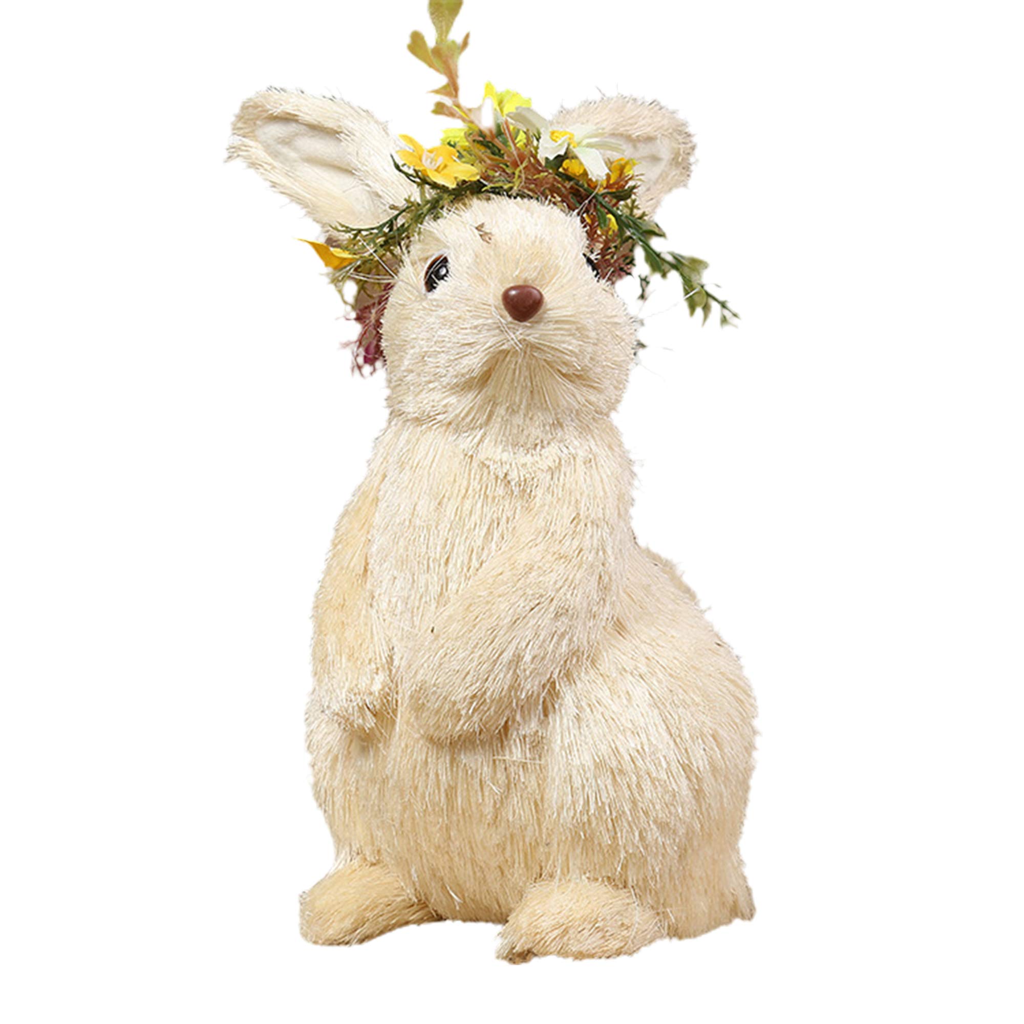 FengHualzzniya Easter Bunny Plush Decor - Realistic Artificial Rabbit Figure, Soft Stuffed Animal Sculpture for Easter Home Decorations & Gifts (One Size, Brown) - Perfect for Easter Basket Stuffers, Spring Centerpieces, and Kids' Room Decor
