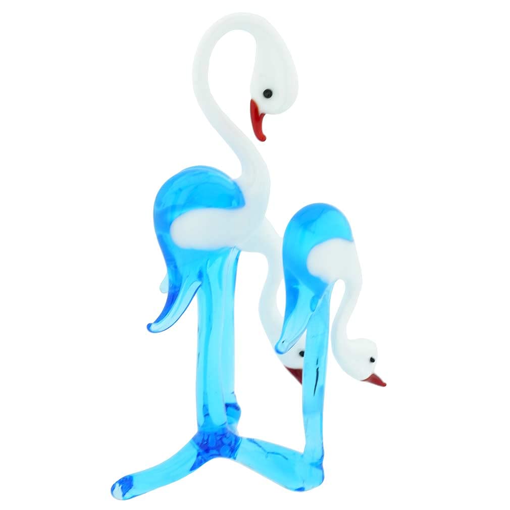 Venetian Murano Glass Heron Bird Trio Set - Handcrafted Italian Art Glass Decor for Home & Office - Perfect for Mantel, Shelf, or Tabletop Display