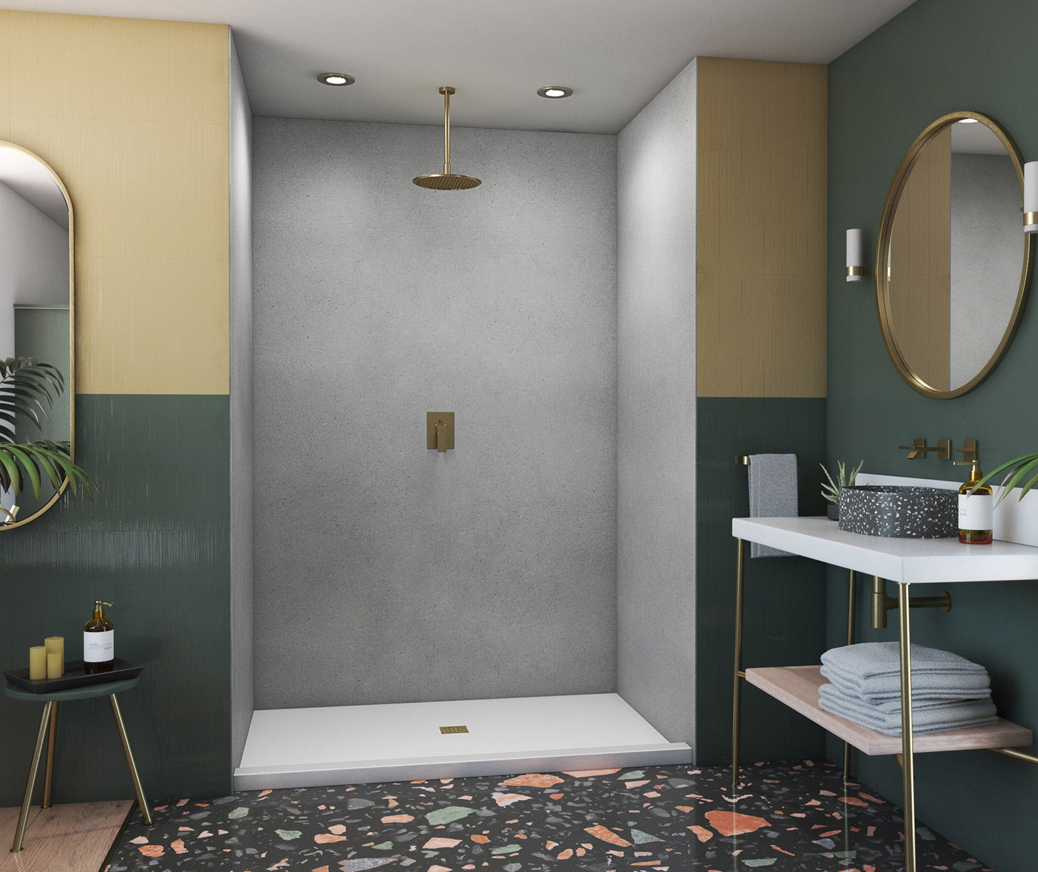 36x48x96 Swanstone Solid Surface Shower Wall Kit - Waterproof & Mold-Resistant Bathroom Remodeling Solution for Modern Homes & Commercial Spaces