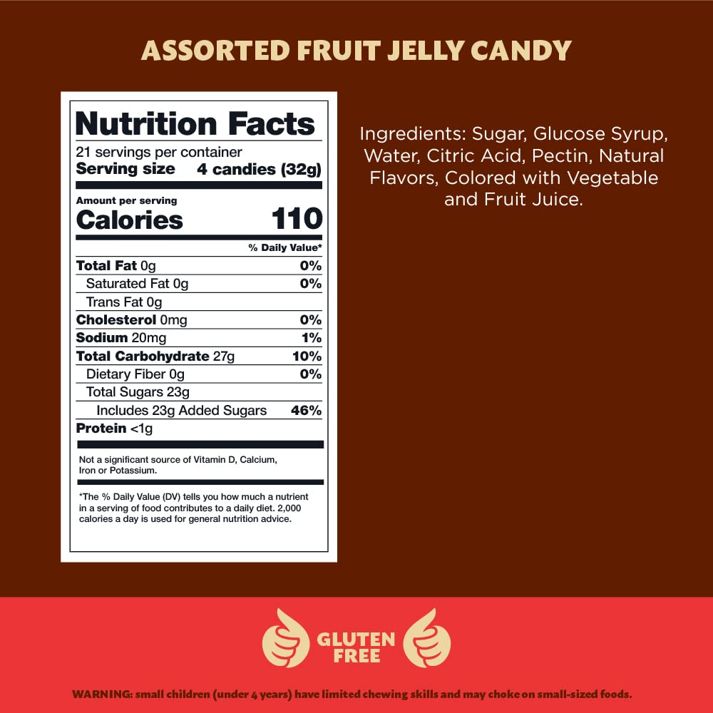Fida Bonelle Italian Assorted Fruit Jelly Candy - 1.5 Pound Bag | Vegan, Gluten-Free, Non-GMO | Perfect for Parties, Gifts & Snacking
