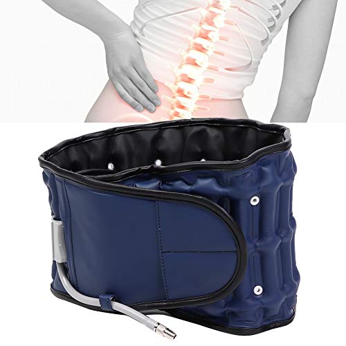 Inflatable Lumbar Decompression Belt - Adjustable Back Support for Pain Relief, Posture Correction & Spinal Traction - Ideal for Office Work, Driving & Home Use (Blue)