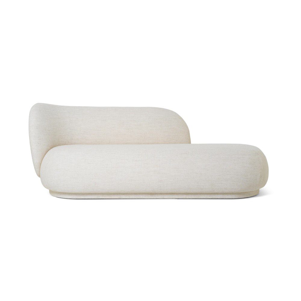 FERM LIVING Rico Divan Left Sofa in Tonus Off White - Modern Scandinavian Living Room Furniture for Small Spaces & Apartments