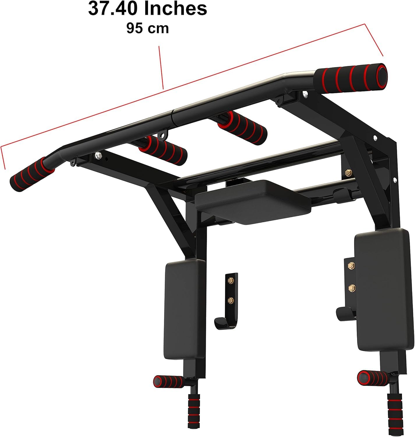 Multifunctional Wall Mounted Pull Up Bar - Chin Up Bar & Dip Station for Home Gym - Perfect for Strength Training, Calisthenics & Full Body Workouts
