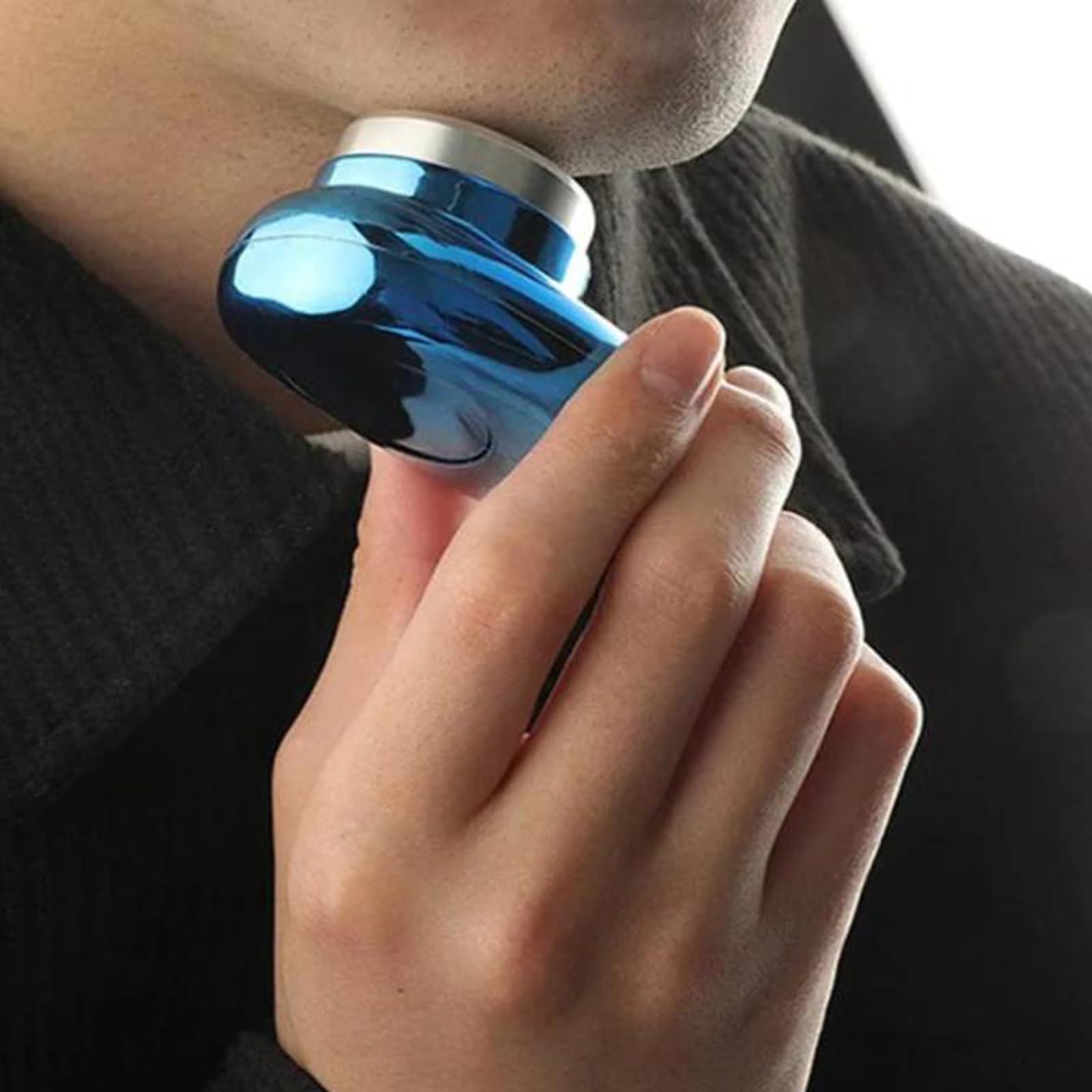 Berbiget Electric Shaver for Men - Waterproof USB Rechargeable Wet/Dry Shaving - Compact Travel & Office Razor - Blue - Perfect for Business Trips, Gym Bags & Daily Grooming Routine