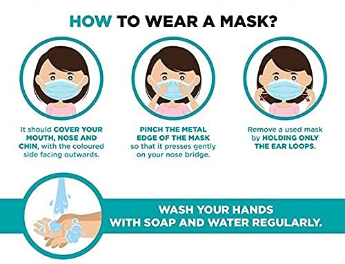 PURE PLUS™ 100-Pack Disposable Blue Face Masks - 3-Ply Soft Skin Protection with Elastic Earloop - Ideal for Home, Office, School & Outdoor Use - Breathable & Comfortable for Daily Wear, Travel & Public Safety
