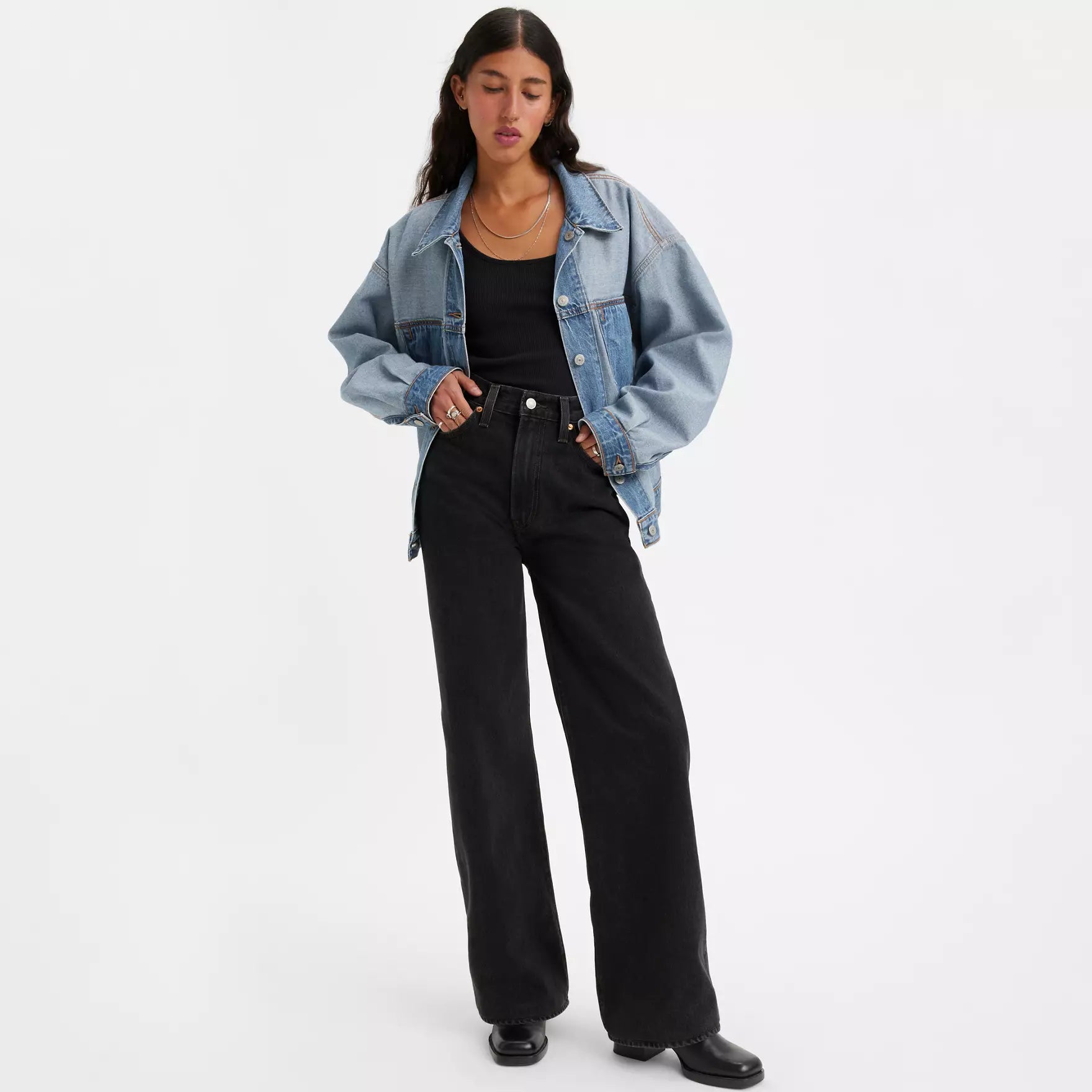 Levi's Ribcage Wide Leg Jeans for Women - High Waist Flare Pants in Rosie Posie Color | Perfect for Casual Outfits, Date Nights & Vintage Style Looks