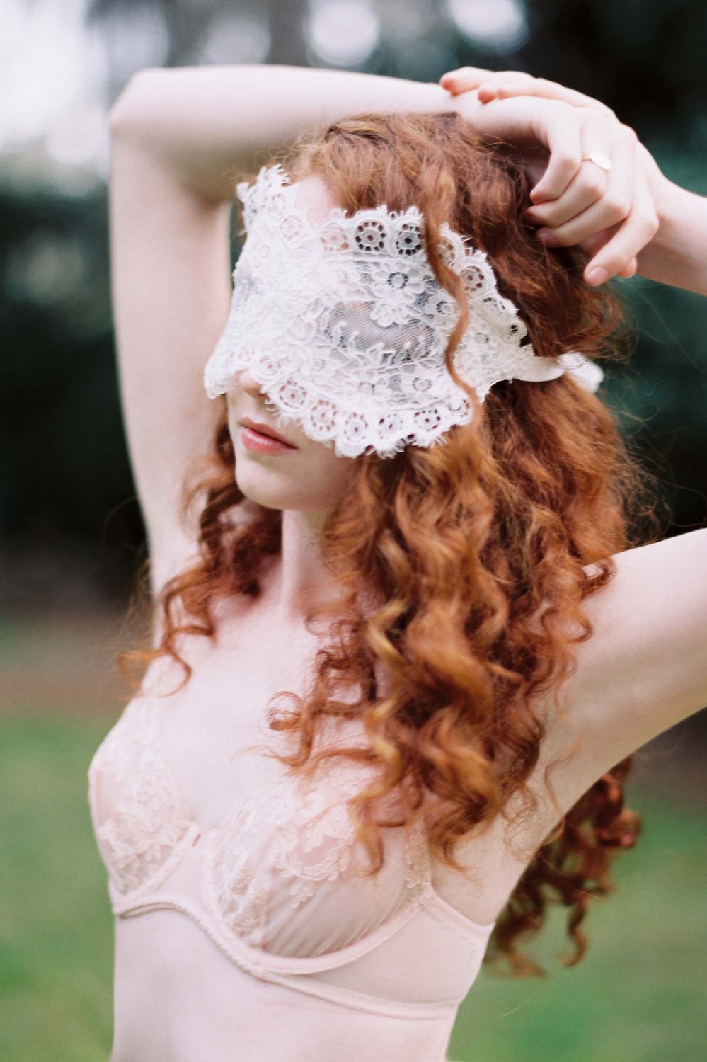 Rayna Alencon Lace Blindfold Venetian Sleep Mask for Women - Elegant Eye Cover in Ivory or Black - Perfect for Spa, Meditation, Travel & Sensual Play