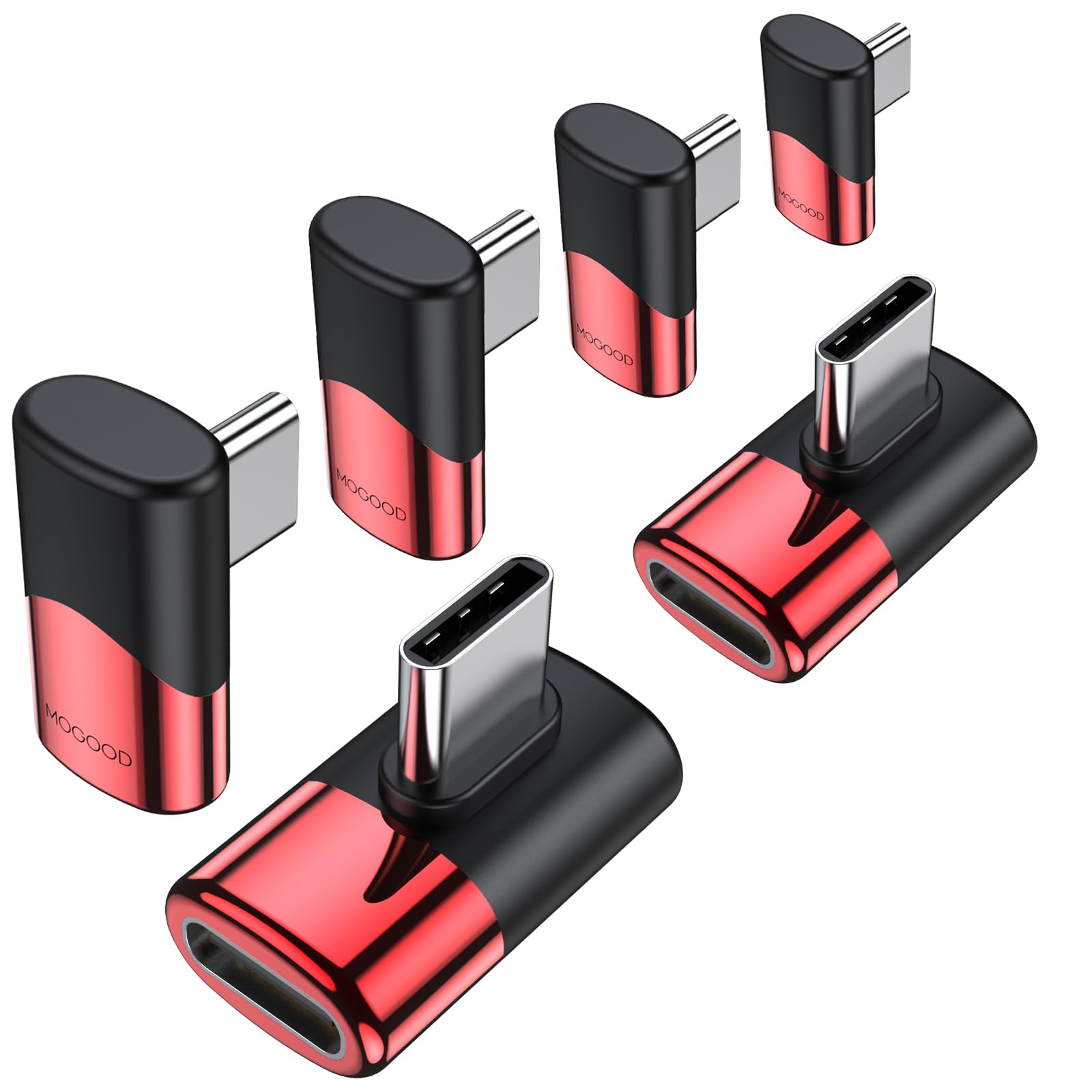6 Pack MOGOOD Right Angle USB C Extender & Adapter - 90 Degree USB Type C Thunderbolt 3 Extension for MacBook Pro, iPad Pro, Steam Deck, Nintendo Switch, Tablets & Phones | Perfect for Gaming, Work & Travel Accessories