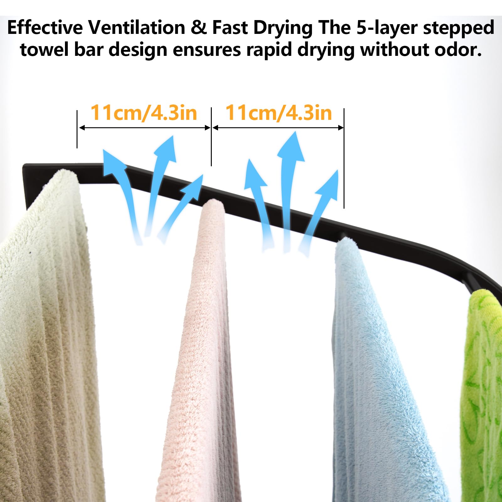 **GAOMON 5-Bar Outdoor PVC Pool Towel Rack with Wheels - Heavy-Duty Poolside Storage Organizer for Towels, Floats & Paddles - Portable Towel Holder Stand for Beach, Pool, Patio & Indoor Use**