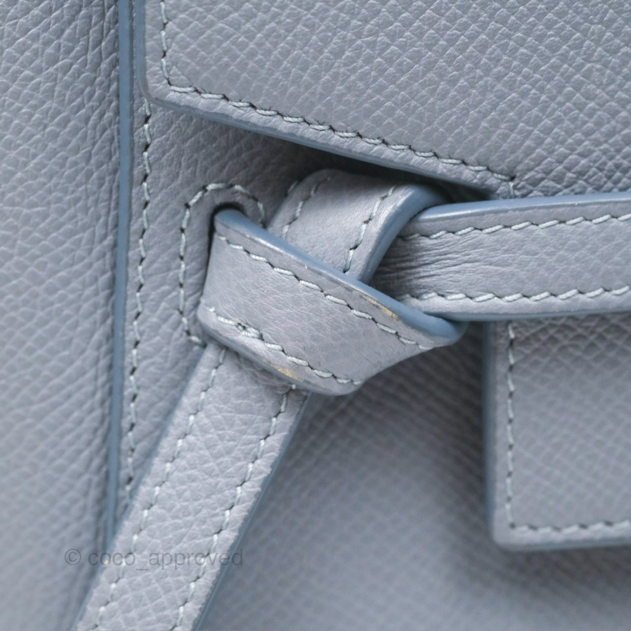 Celine Nano Belt Bag in Arctic Blue - Genuine Grained Calfskin Leather with Gold Hardware | Luxury Crossbody Purse for Women, Perfect for Work, Travel & Everyday Use