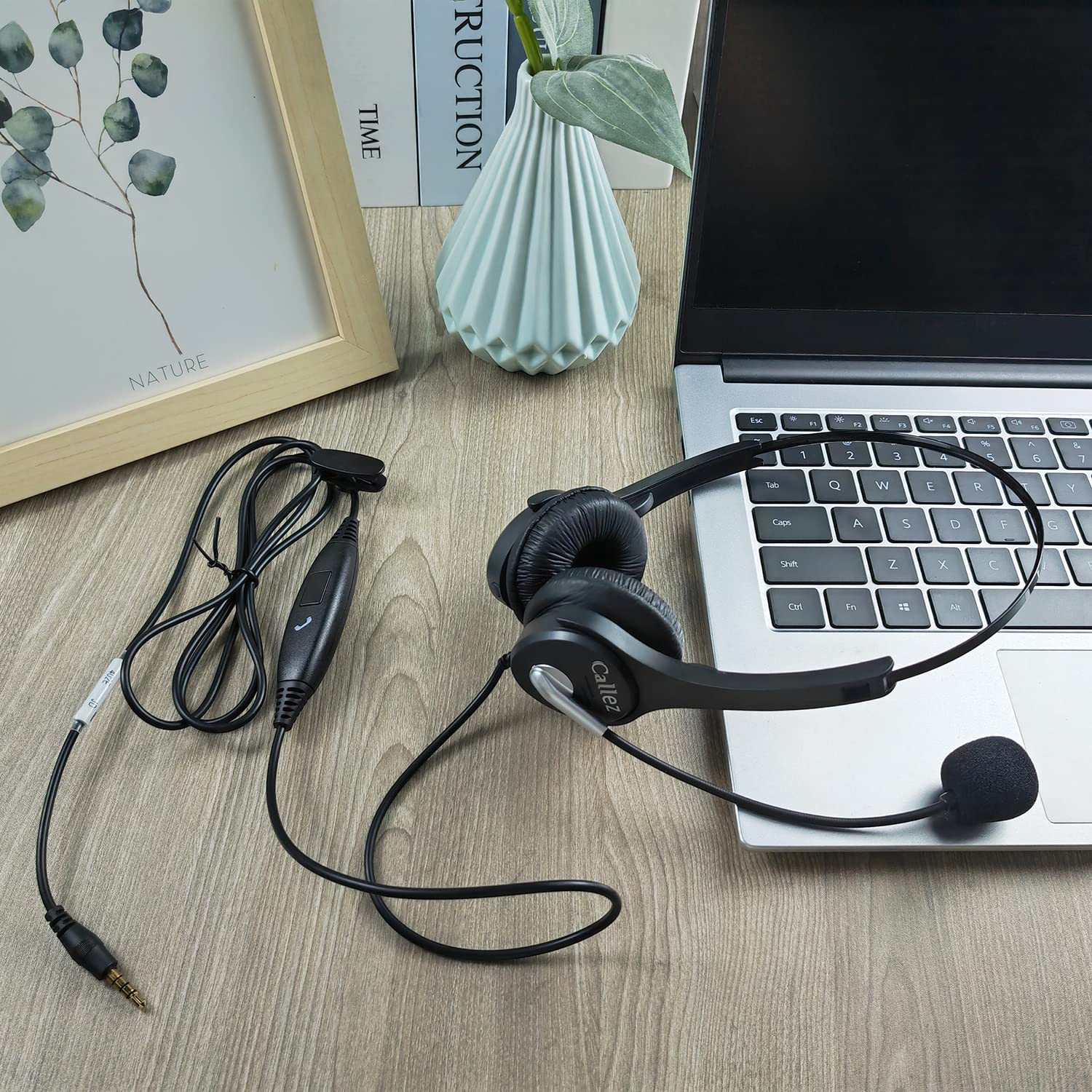 **Callez USB Wired Headset with Noise Cancelling Microphone for PC, Laptop - Office, Call Center, Zoom & Teams Meetings (Black) | Perfect for Remote Work, Online Classes & Customer Support**