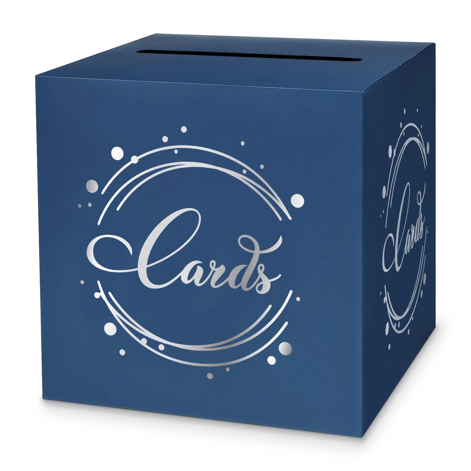Navy Blue Foil Gift Card Box - 8.7