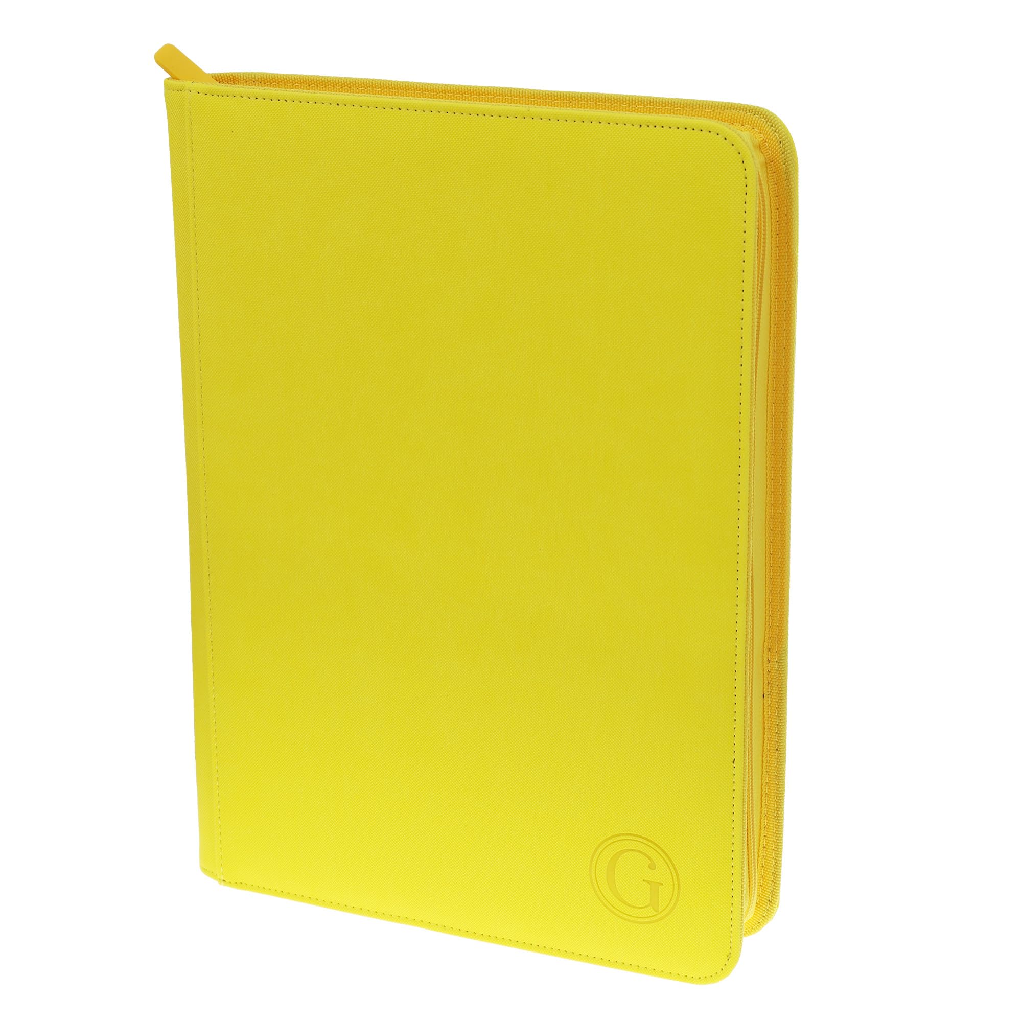 GEEPIN 9-Pocket Side Loading Trading Card Binder - Holds 360 Cards - Premium Zipper Album for TCG, YuGiOh, MTG, Pokemon, Sports Cards - Durable Card Storage for Collectors & Gamers (Yellow) - Perfect for Card Game Tournaments, Collecting & Organizing Valuable Cards