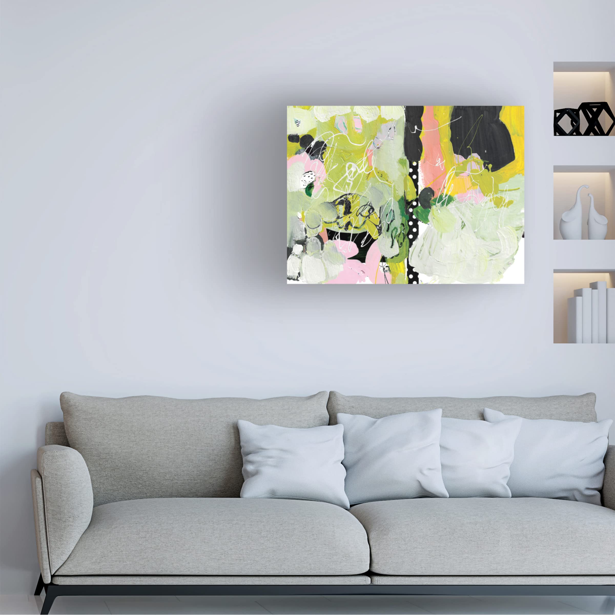 Trademark Fine Art 'Mustard Fields In Style' Canvas Art by Niya Christine - Hand-Painted Landscape Wall Decor for Living Room, Bedroom & Office