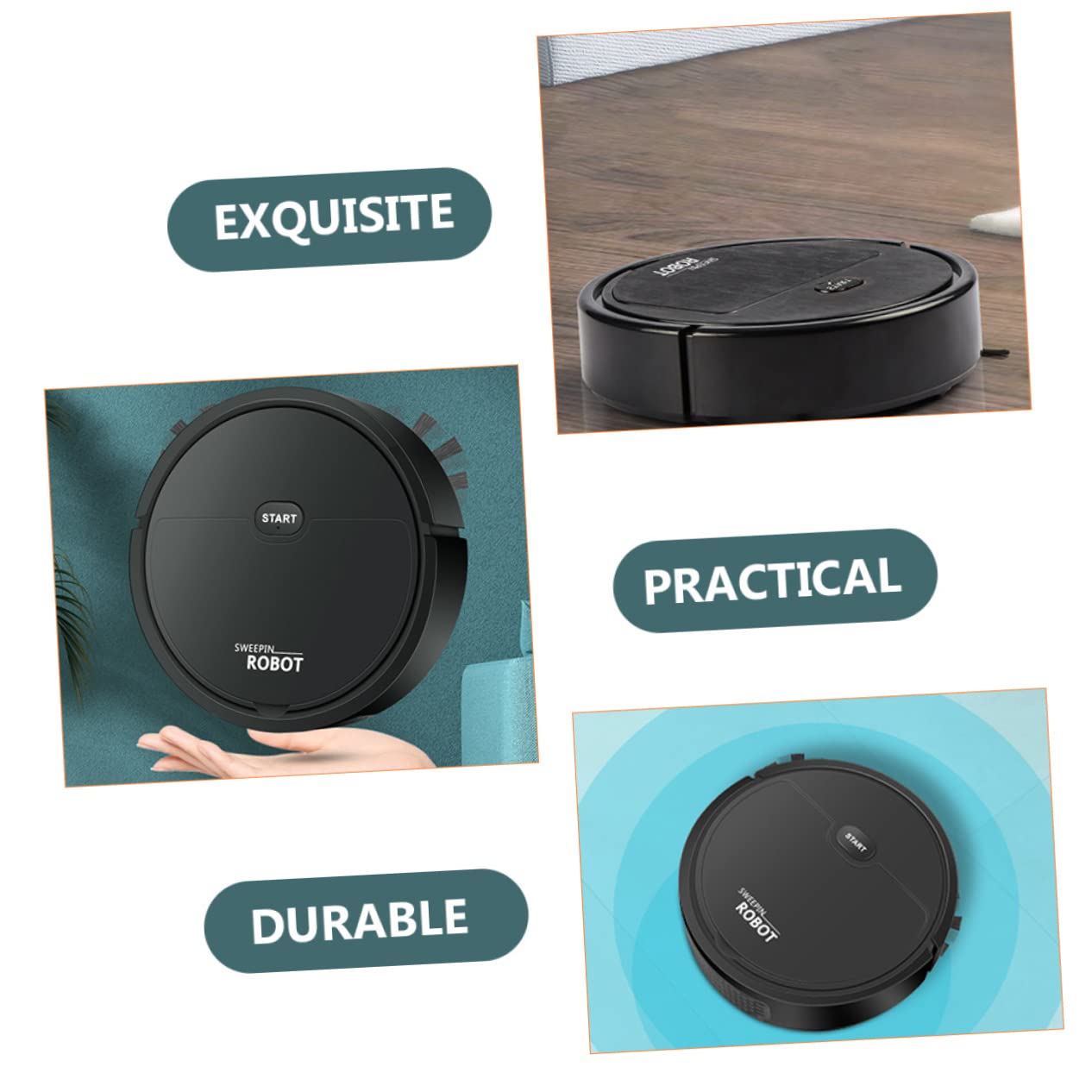 3PCS Smart Robot Vacuum Cleaner - Compact Design for Under Furniture Cleaning, Ideal for Pet Hair, Hardwood Floors & Small Spaces (Home/Office Use)