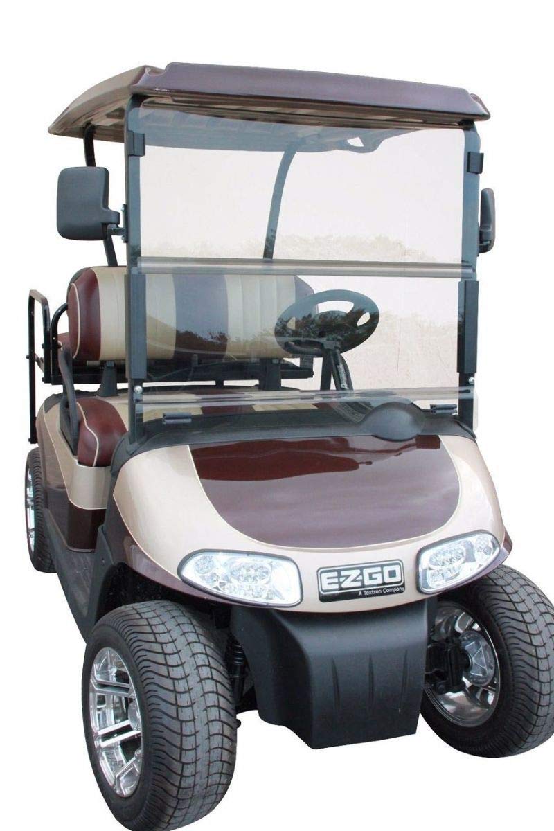 EZGO RXV Golf Cart Clear Fold Down Windshield for 2008+ Models - Durable Protection for Golfing & Outdoor Adventures