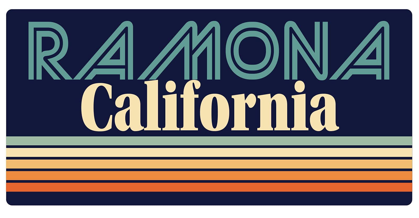 Ramona California 5 x 2.5-Inch Retro Fridge Magnet - Vintage Souvenir & Decorative Refrigerator Accessory for Home, Office, or Gift