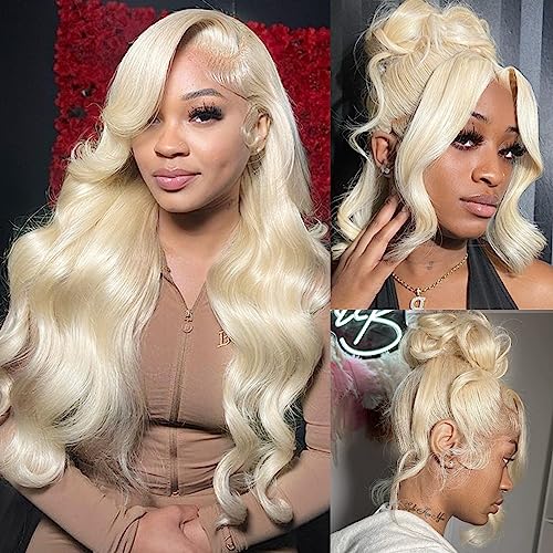 Xuanyusi 613 Blonde 20 Inch Human Hair Lace Front Wig - 360 HD Lace with Pre-Plucked Baby Hair, 180% Density Body Wave for Women | Perfect for Daily Wear, Cosplay, Parties & Special Occasions