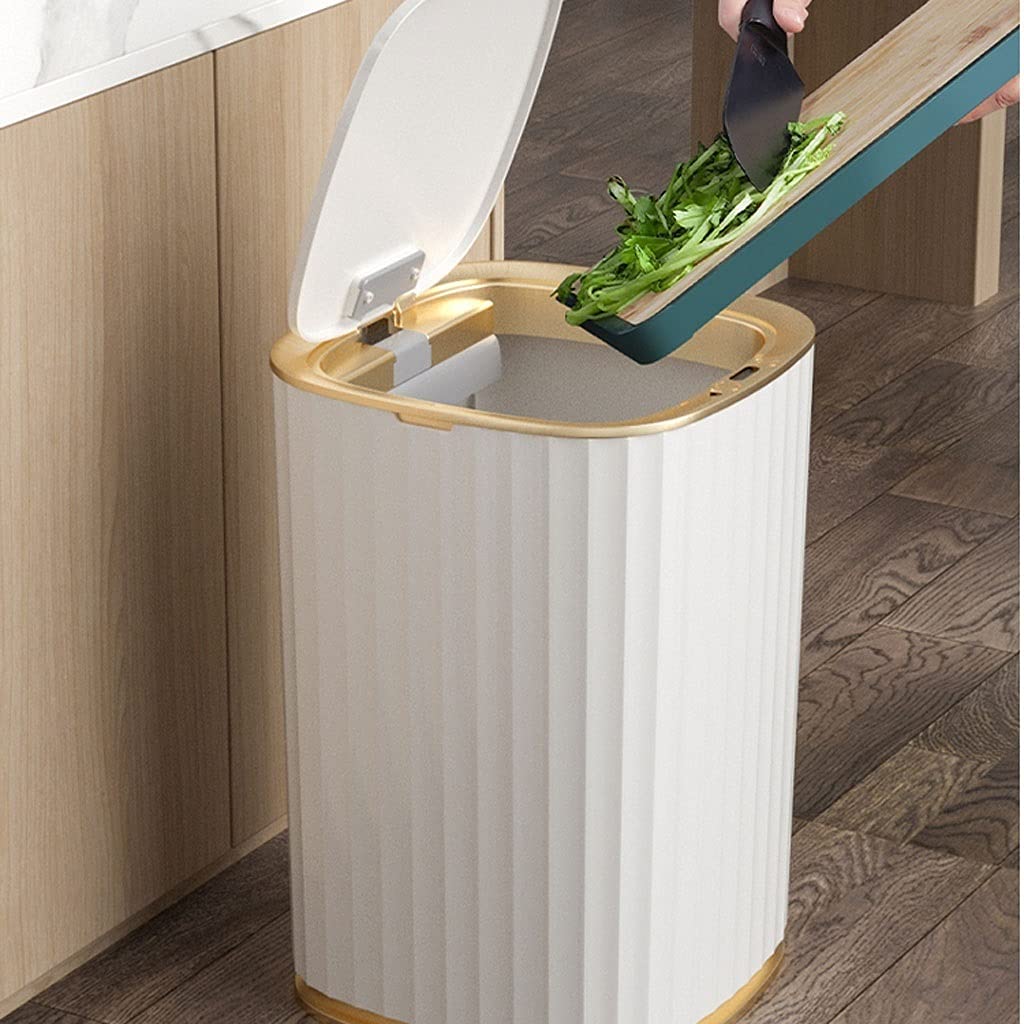 Smart Sensor Trash Can - 13 Gallon Automatic Motion Sensor Garbage Bin with Lid, Hands-Free Large Capacity Kitchen Wastebasket, USB Rechargeable for Home, Office & Bathroom Use