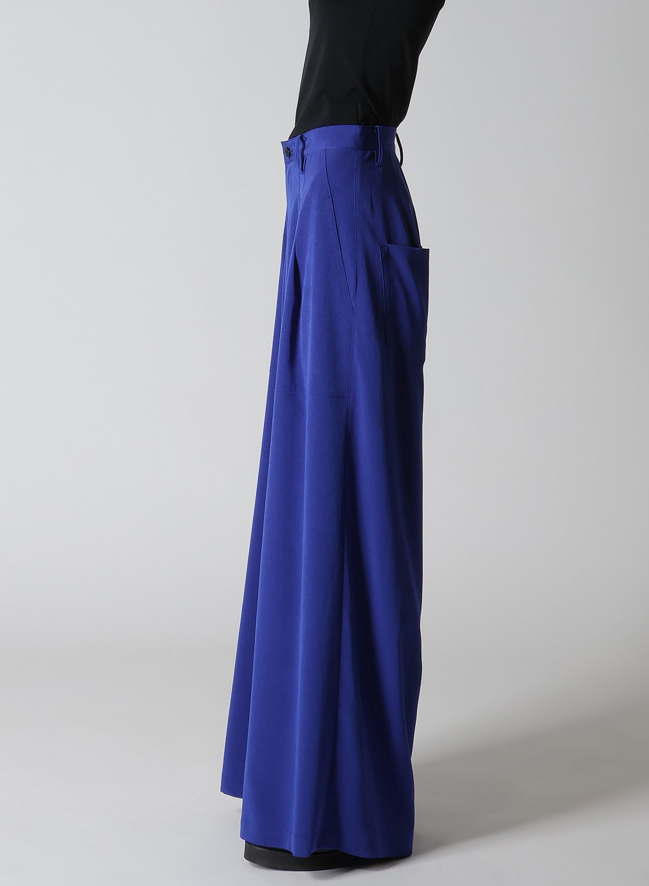 CREPE de CHINE DOUBLE TUCKED WIDE PANTS for Women - High Waist Flowy Palazzo Pants for Office, Travel & Casual Wear