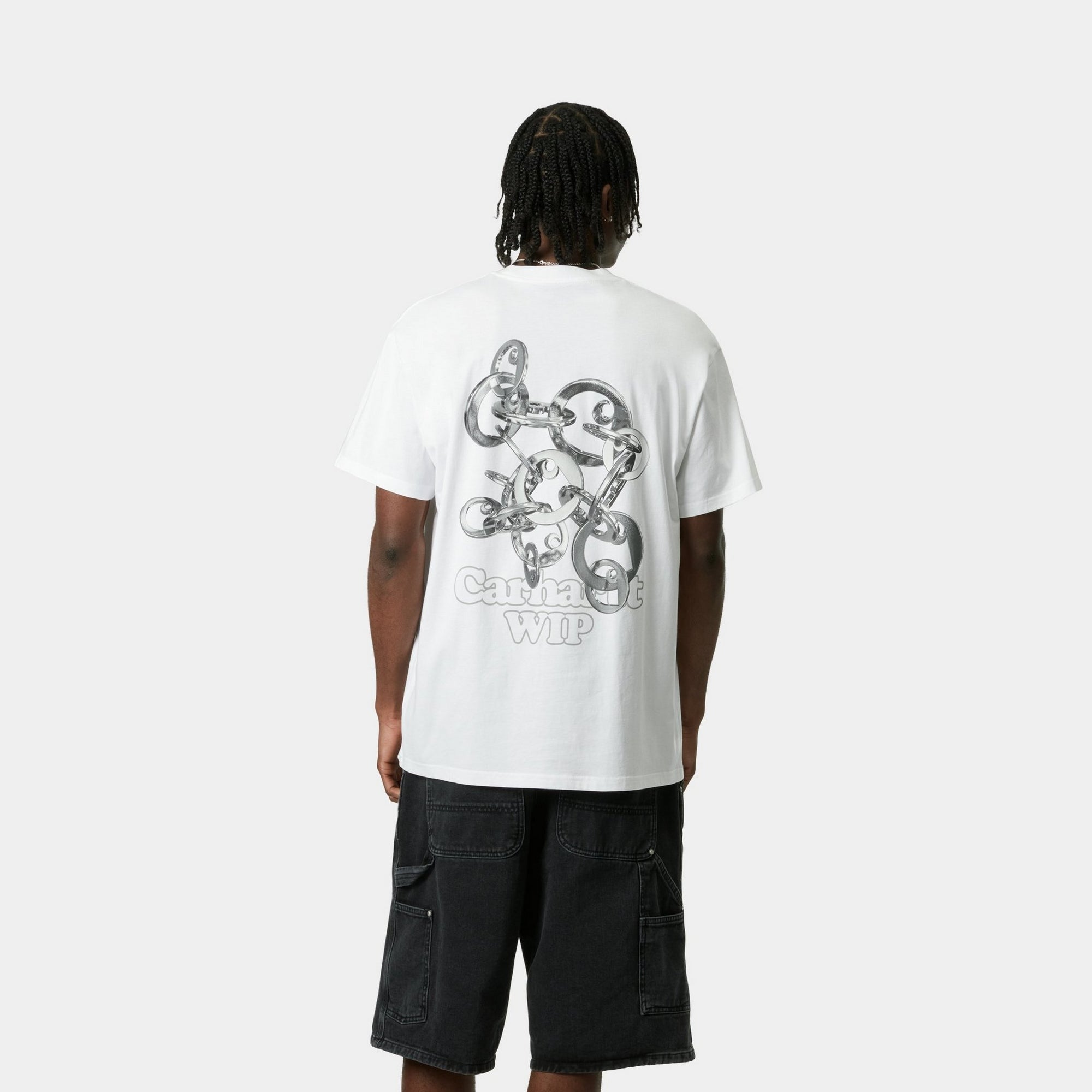 Linked Charms T-Shirt for Women - White & Silver | Trendy Graphic Tee for Casual Wear, Parties & Everyday Outfits