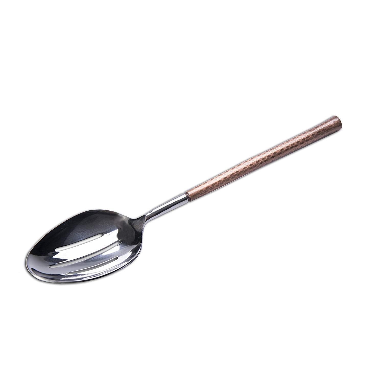 Arcata 036781 Slotted Serving Spoon with Copper Handle, 12