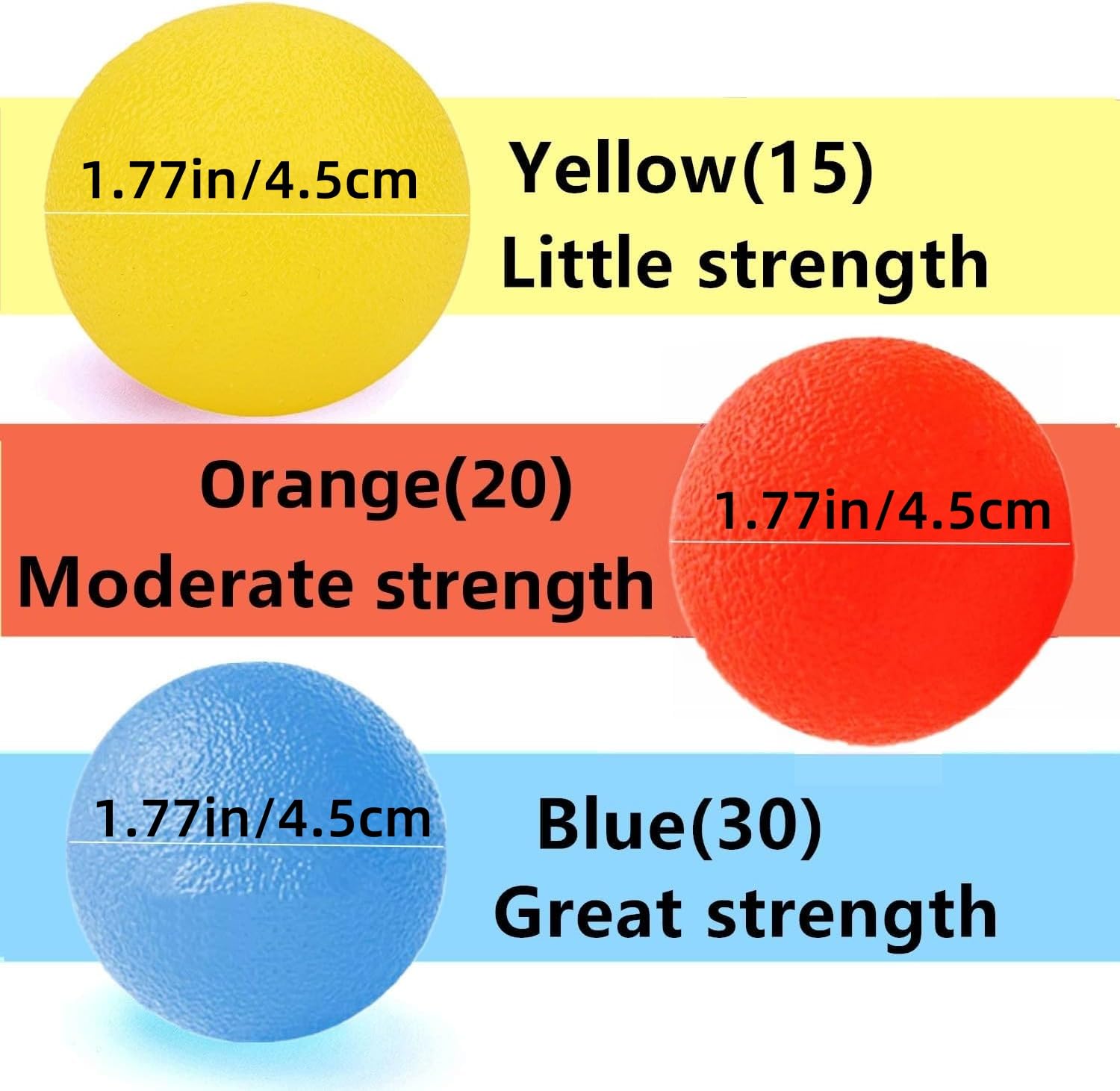 3-Pack Resistance Therapy Balls for Hand Exercise - Stress Relief & Grip Strength Trainer for Adults - Finger, Wrist & Arthritis Pain Relief - Perfect for Office, Gym & Home Rehabilitation