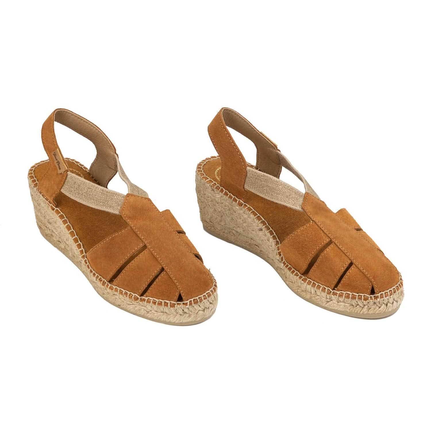 Women's Plain Suede Leather Wedge Espadrille Shoes - Comfortable Casual Summer Sandals for Beach, Vacation & Everyday Wear